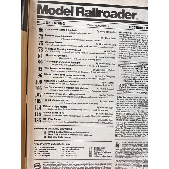 Vintage Model Railroader Magazines Lot of 6 Issues  JAN FEB MAR APR AUG DEC 1981 - Picture 13 of 13